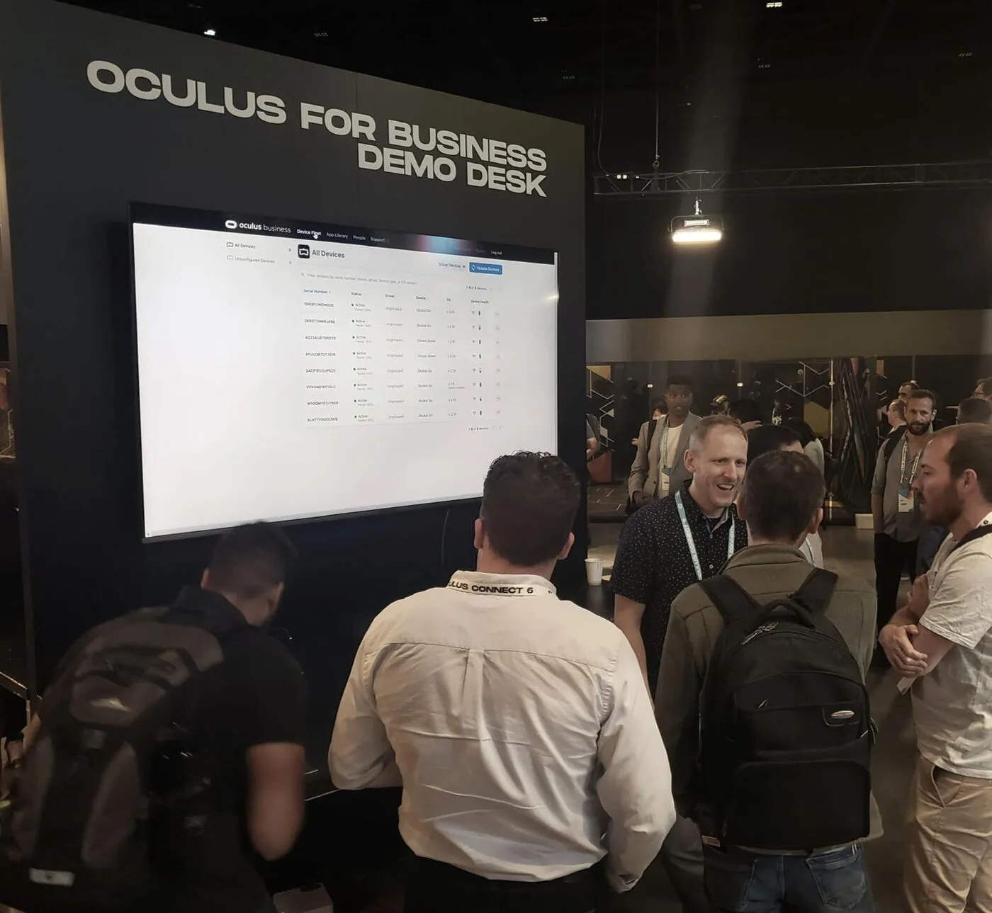 Marc Krejci at the Oculus for Business demo desk at Oculus Connect 6.